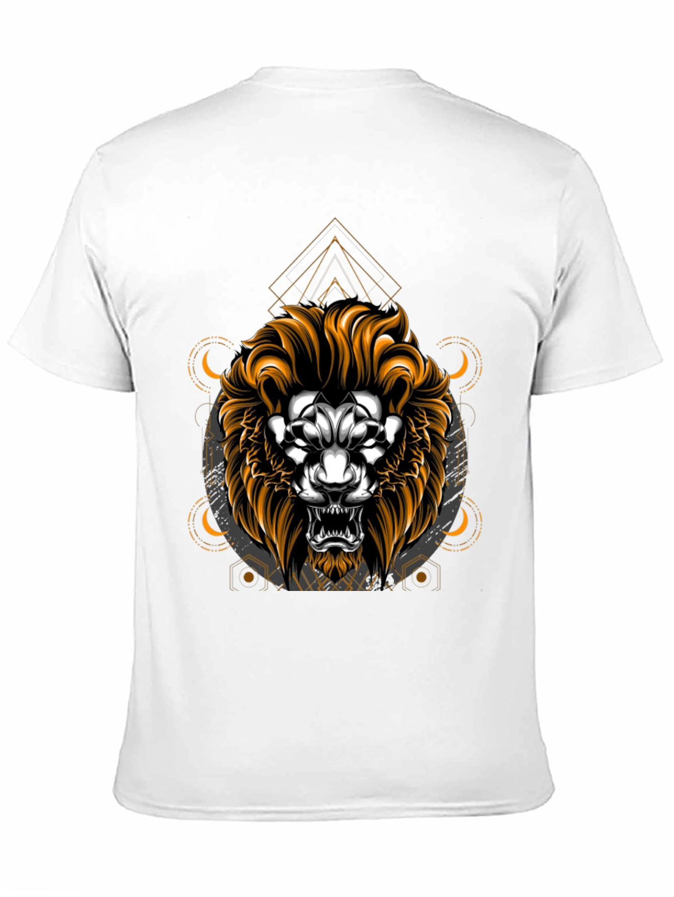 Lion Graphic T-Shirt - Geometric Design