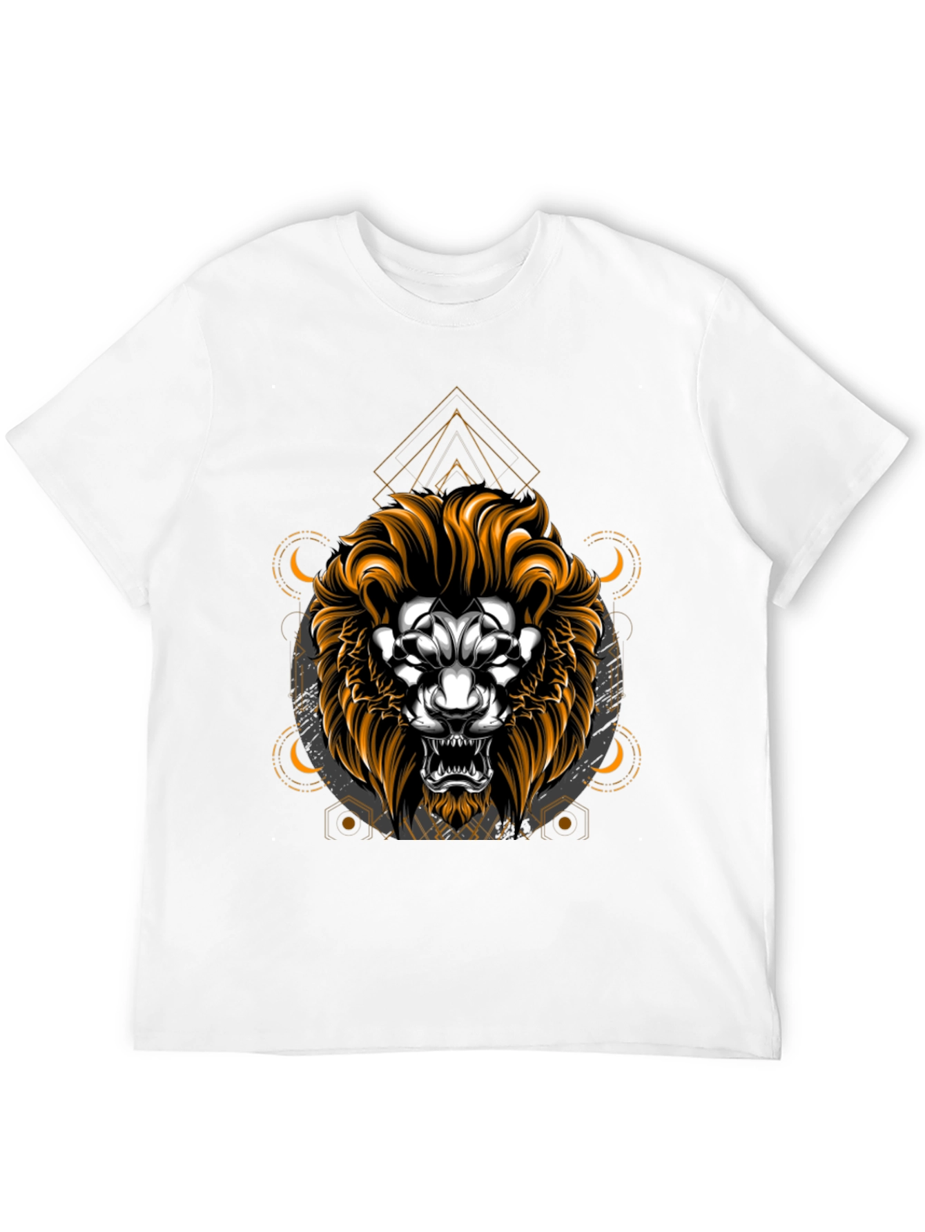 Lion Graphic T-Shirt - Geometric Design