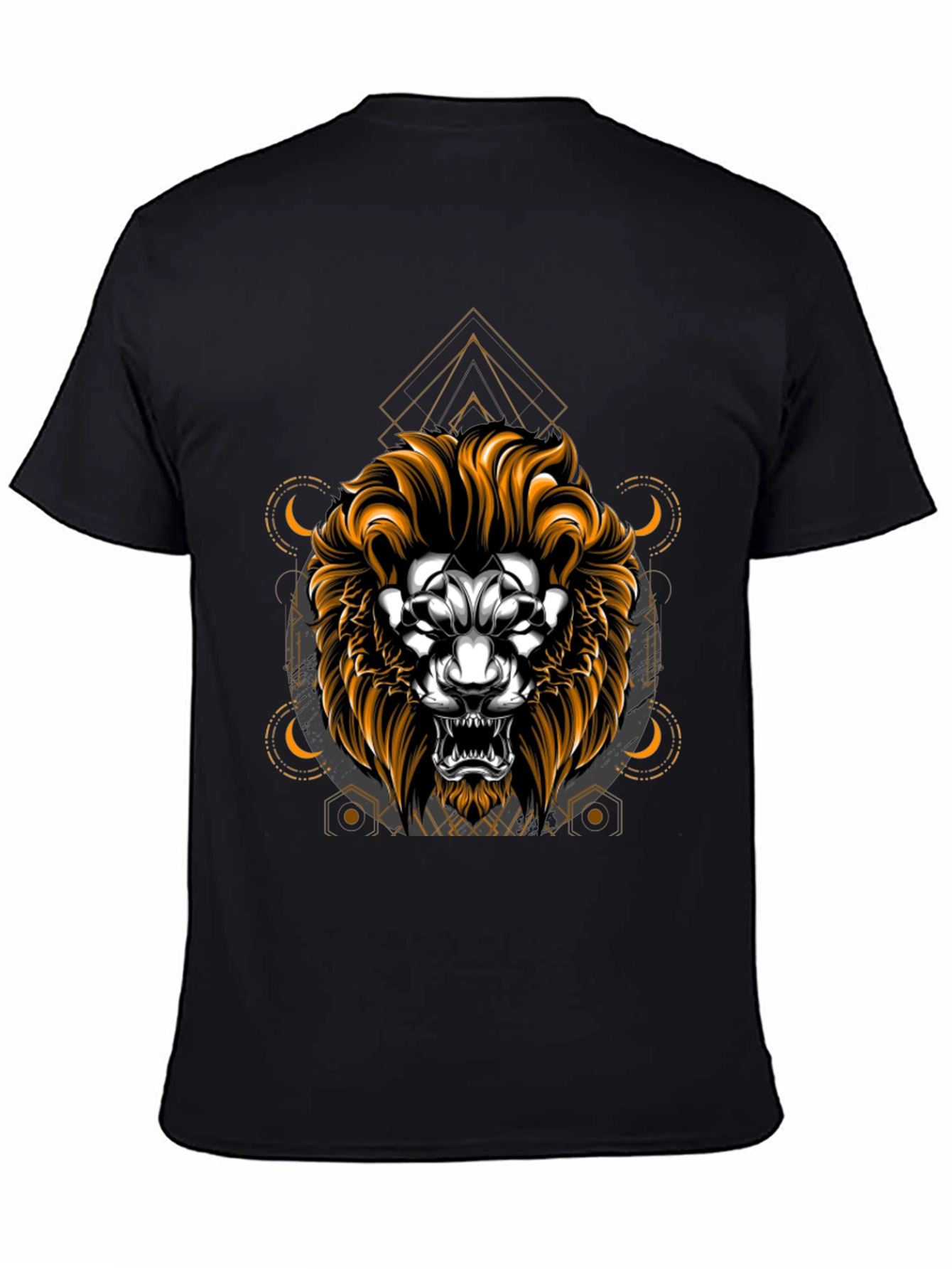 Lion Graphic T-Shirt - Geometric Design