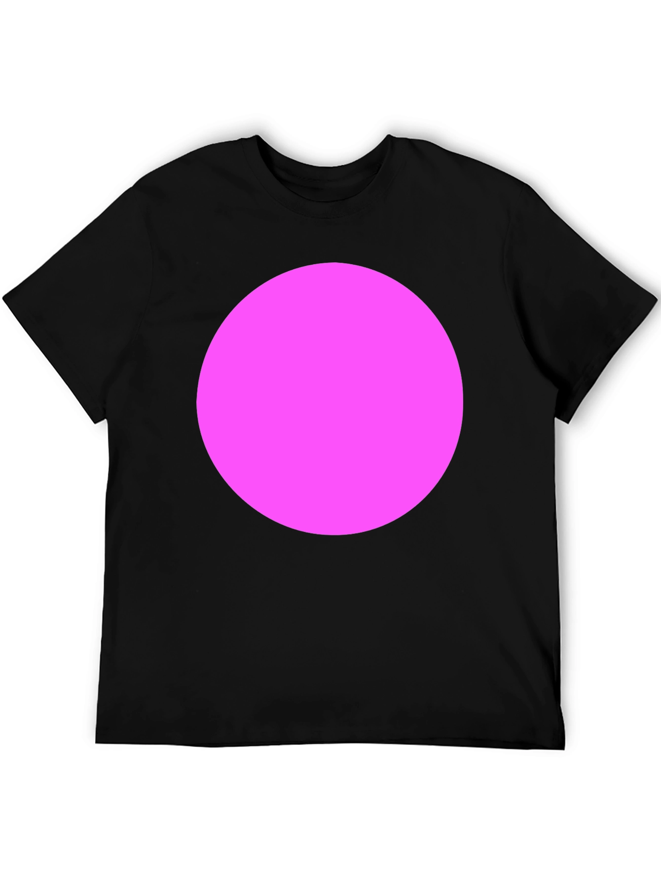 Mens Black T-Shirt with Bold Pink Circle