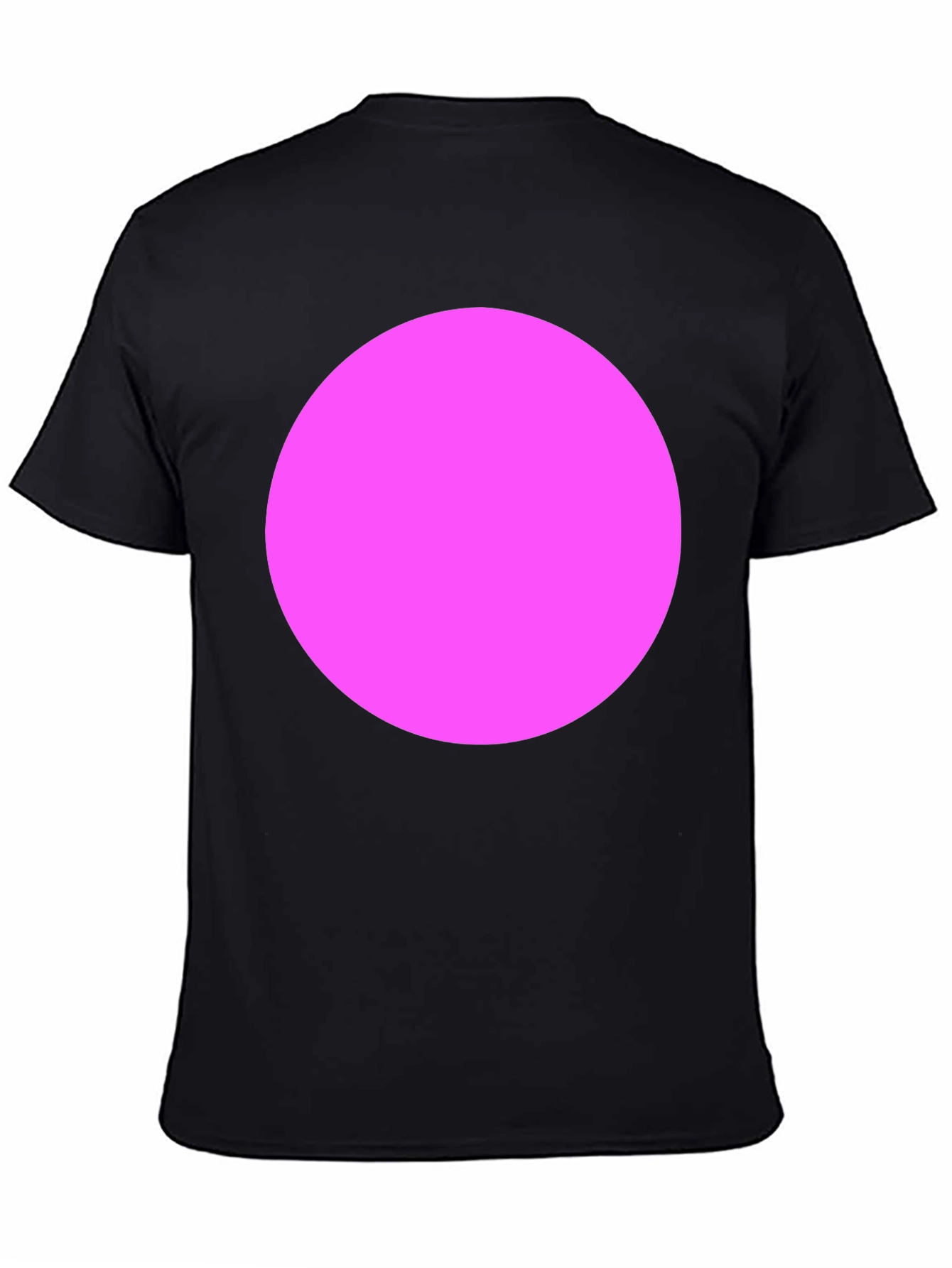Mens Black T-Shirt with Bold Pink Circle
