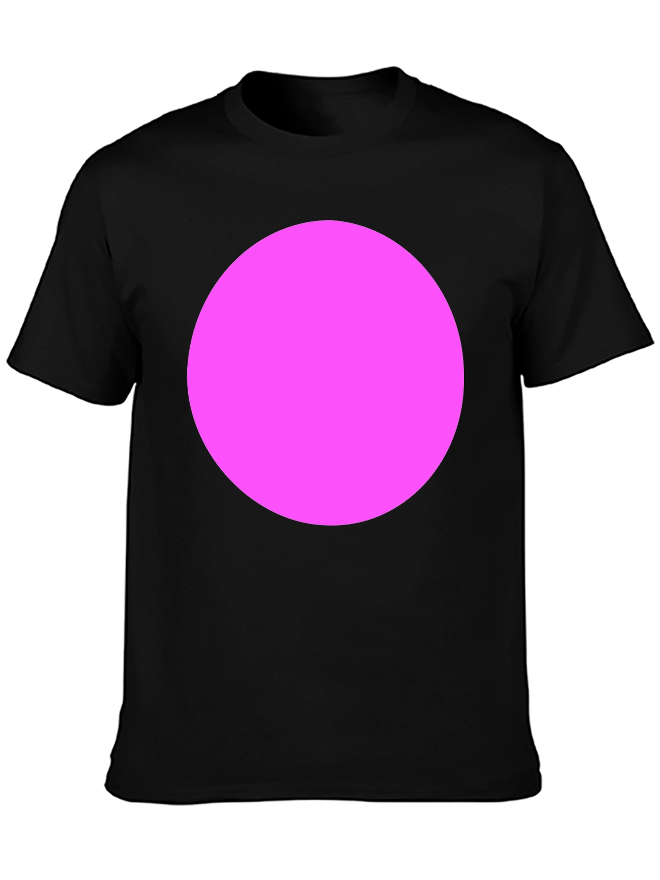 Mens Black T-Shirt with Bold Pink Circle