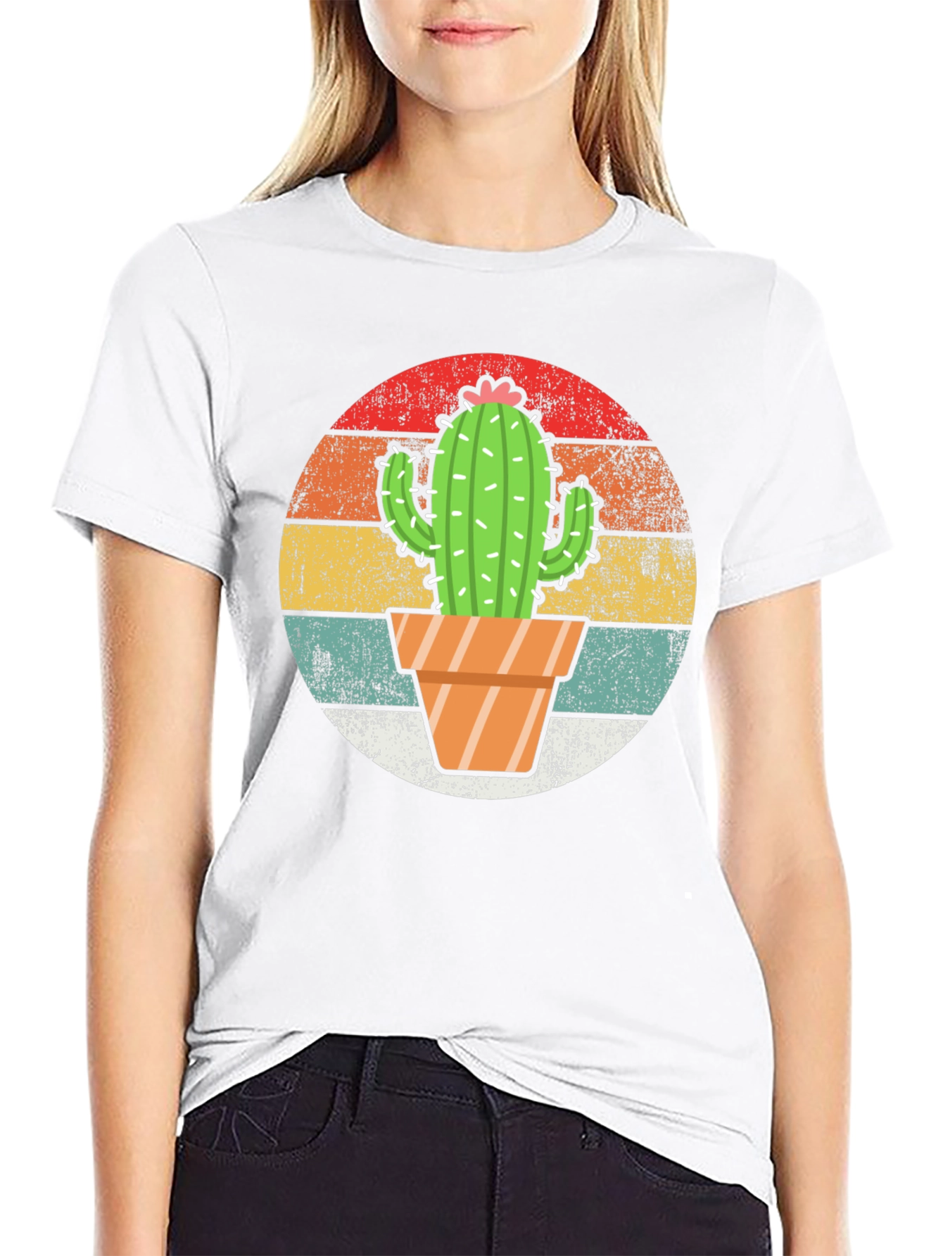 Cactus Sunset Graphic Tee - Retro Style