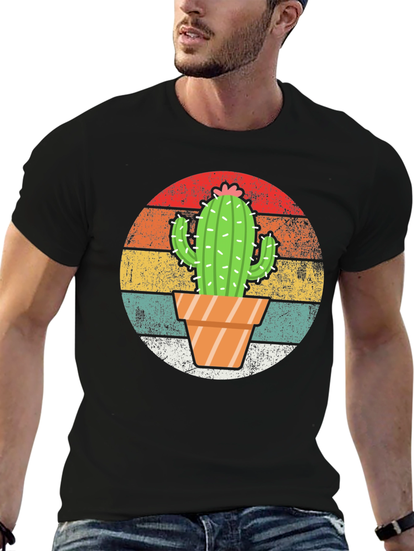 Cactus Sunset Graphic Tee - Retro Style