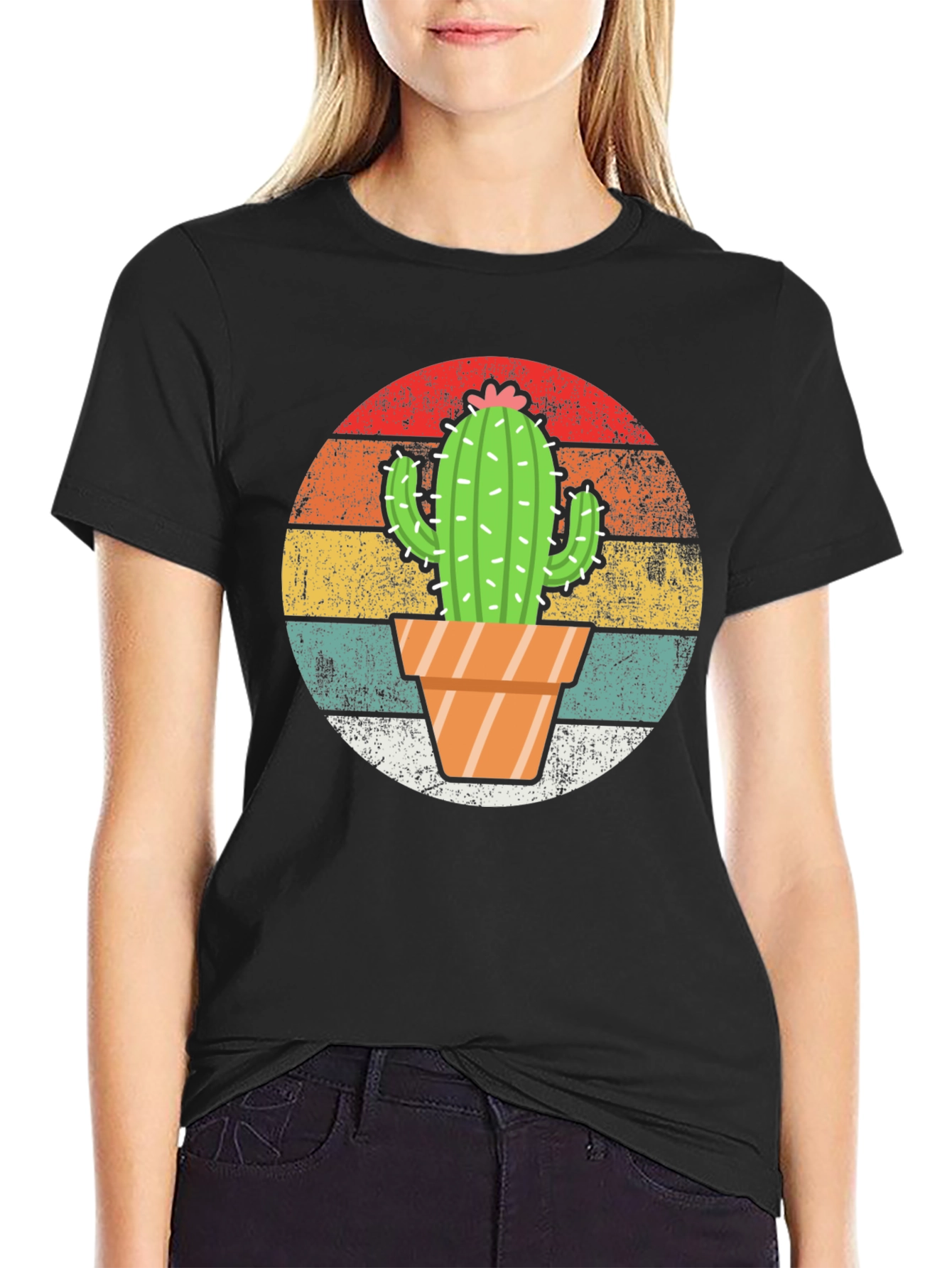 Cactus Sunset Graphic Tee - Retro Style