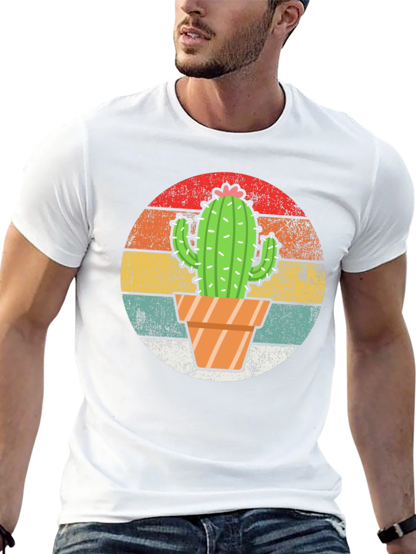 Cactus Sunset Graphic Tee - Retro Style