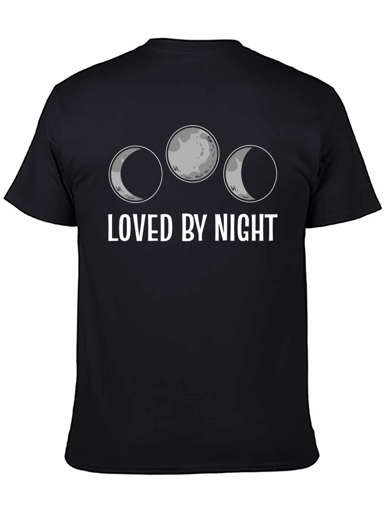 Loved by Night Moon Phases Black Graphic Tee