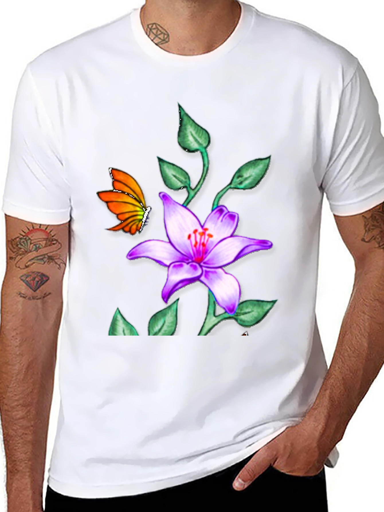 Butterfly & Floral T-Shirt