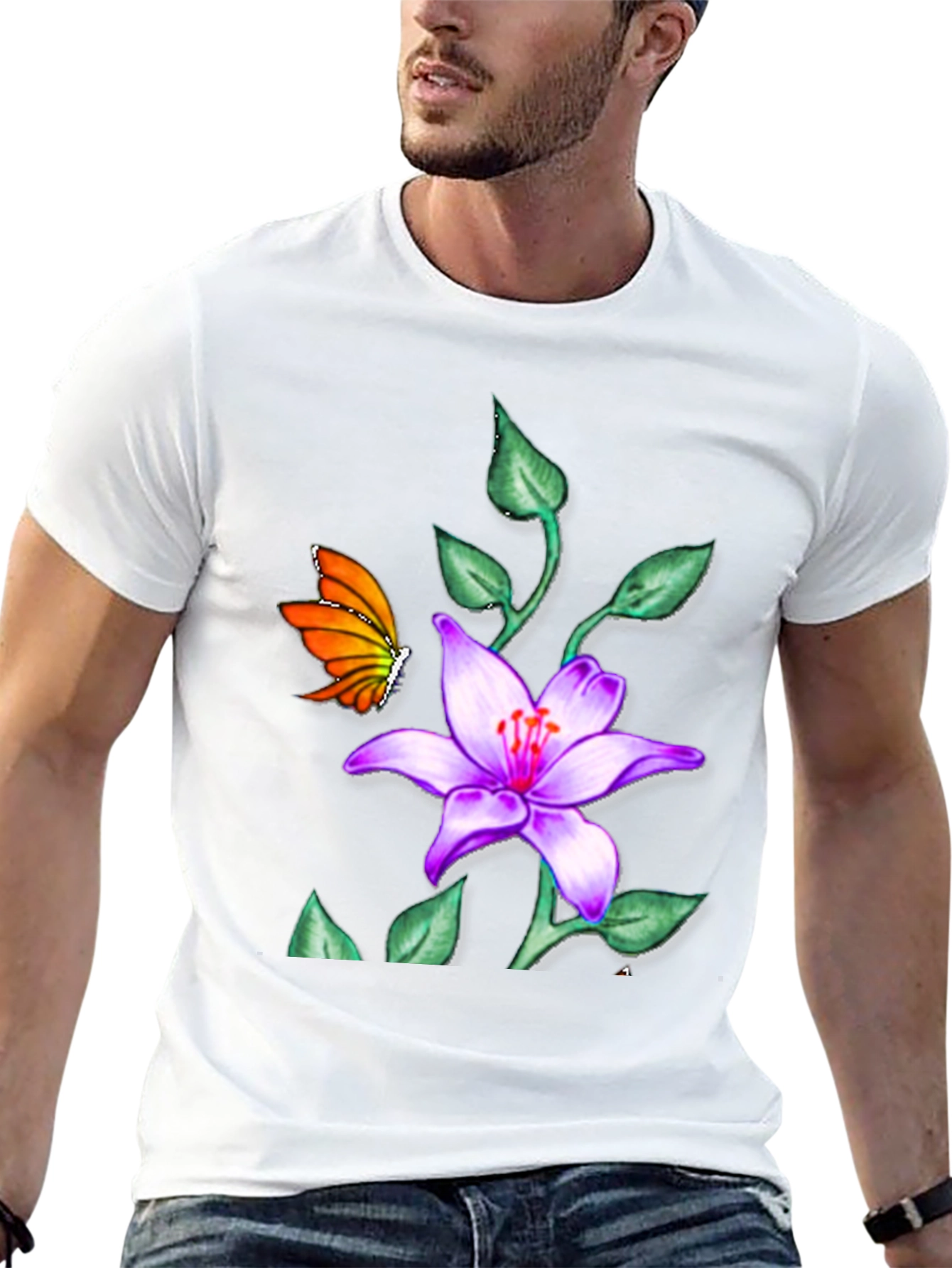 Butterfly & Floral T-Shirt