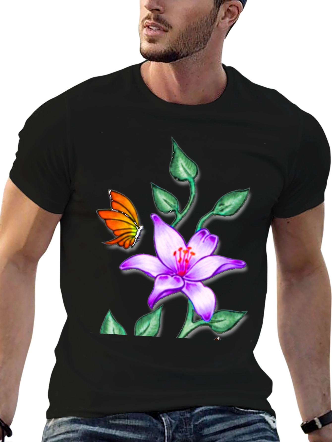 Butterfly & Floral T-Shirt