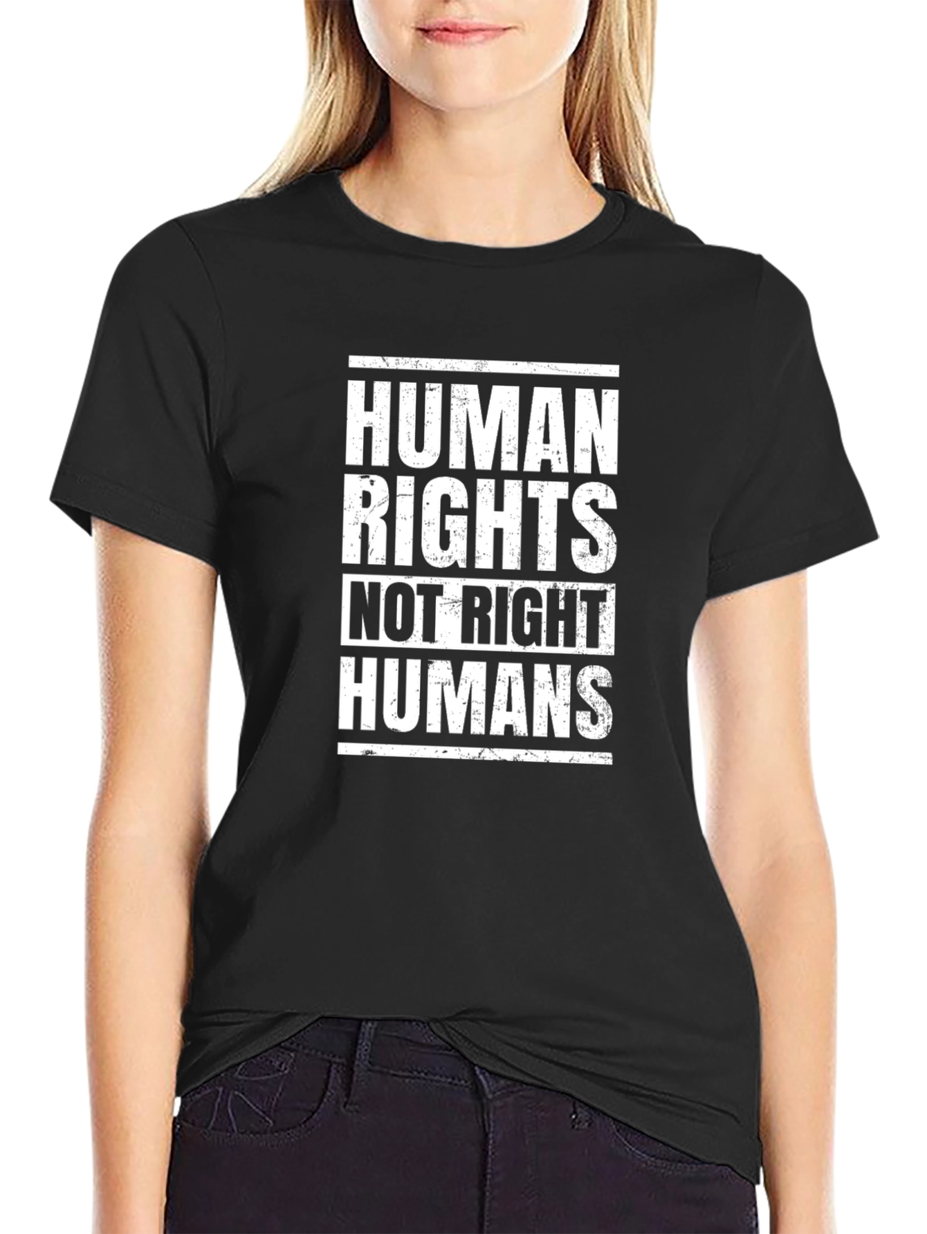 Human Rights Not Right Humans Graphic T-Shirt