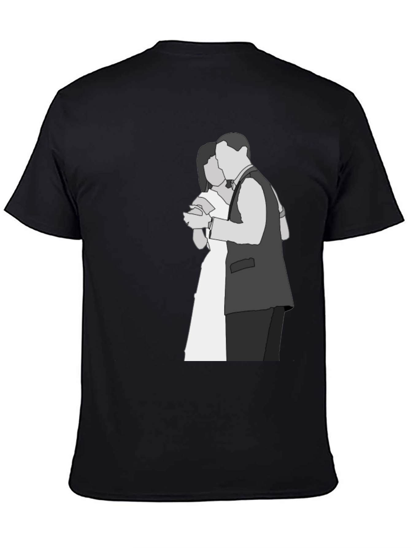 Couple Dancing Graphic Tee - Black Cotton Shirt