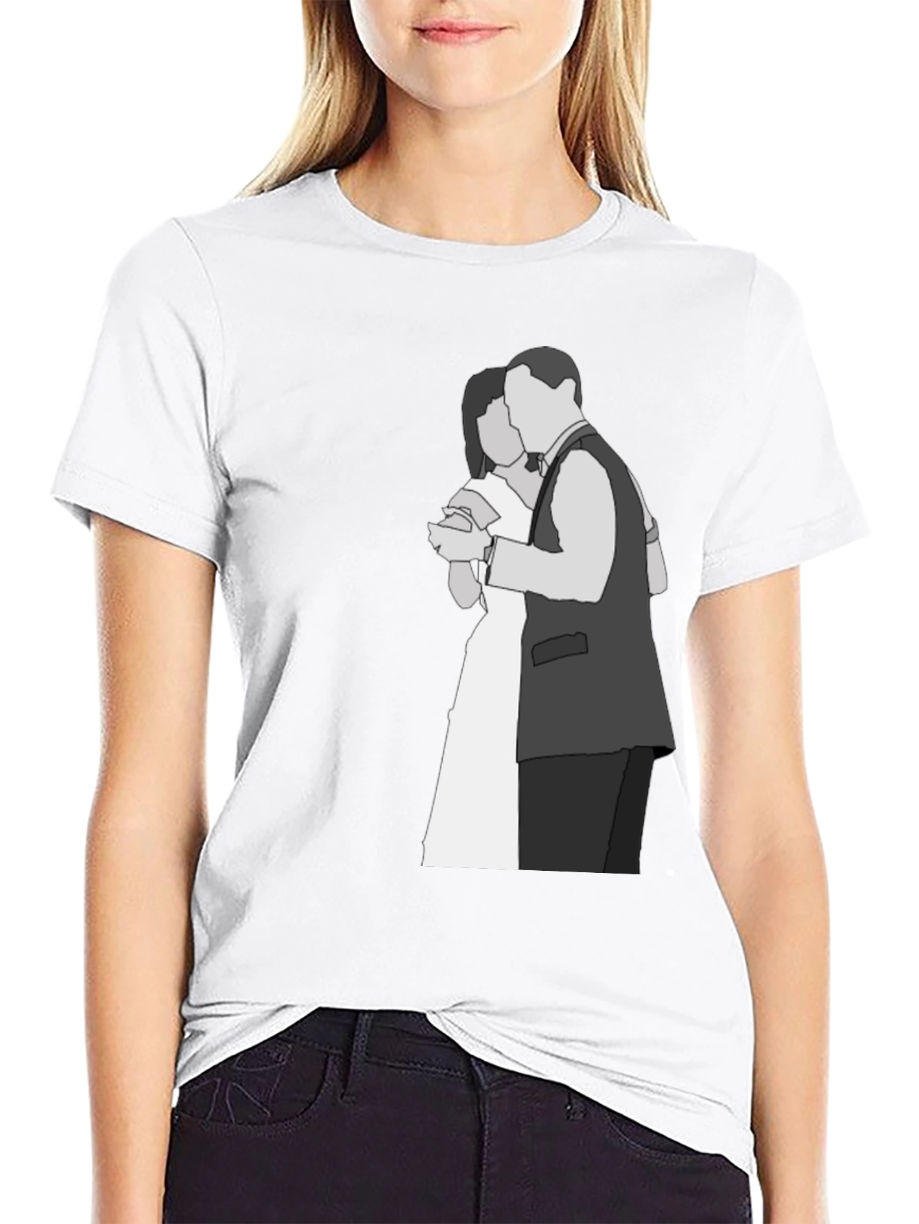 Couple Dancing Graphic Tee - Black Cotton Shirt