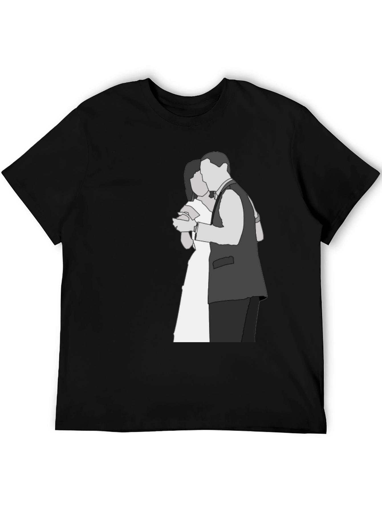 Couple Dancing Graphic Tee - Black Cotton Shirt
