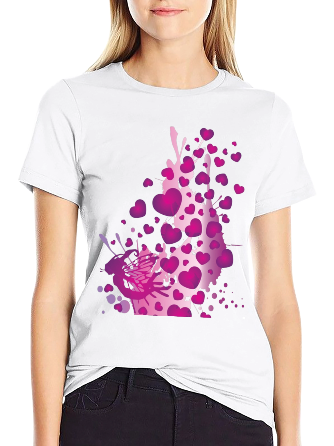 Heart Splash Graphic Tee - Black
