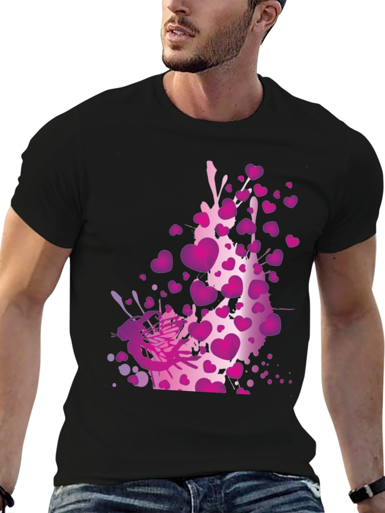 Heart Splash Graphic Tee - Black