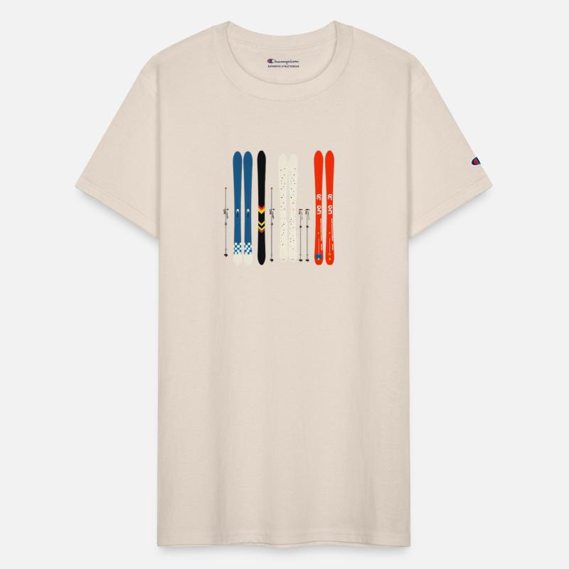 Illustration of Colorful Skis and ski poles