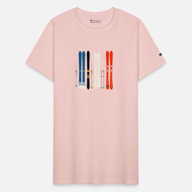 Illustration of Colorful Skis and ski poles