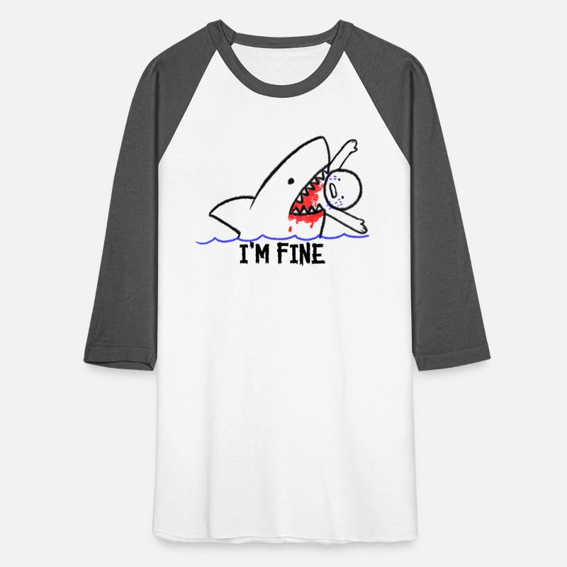 I'M Fine Shark Attack Bloody Eating Stick Person