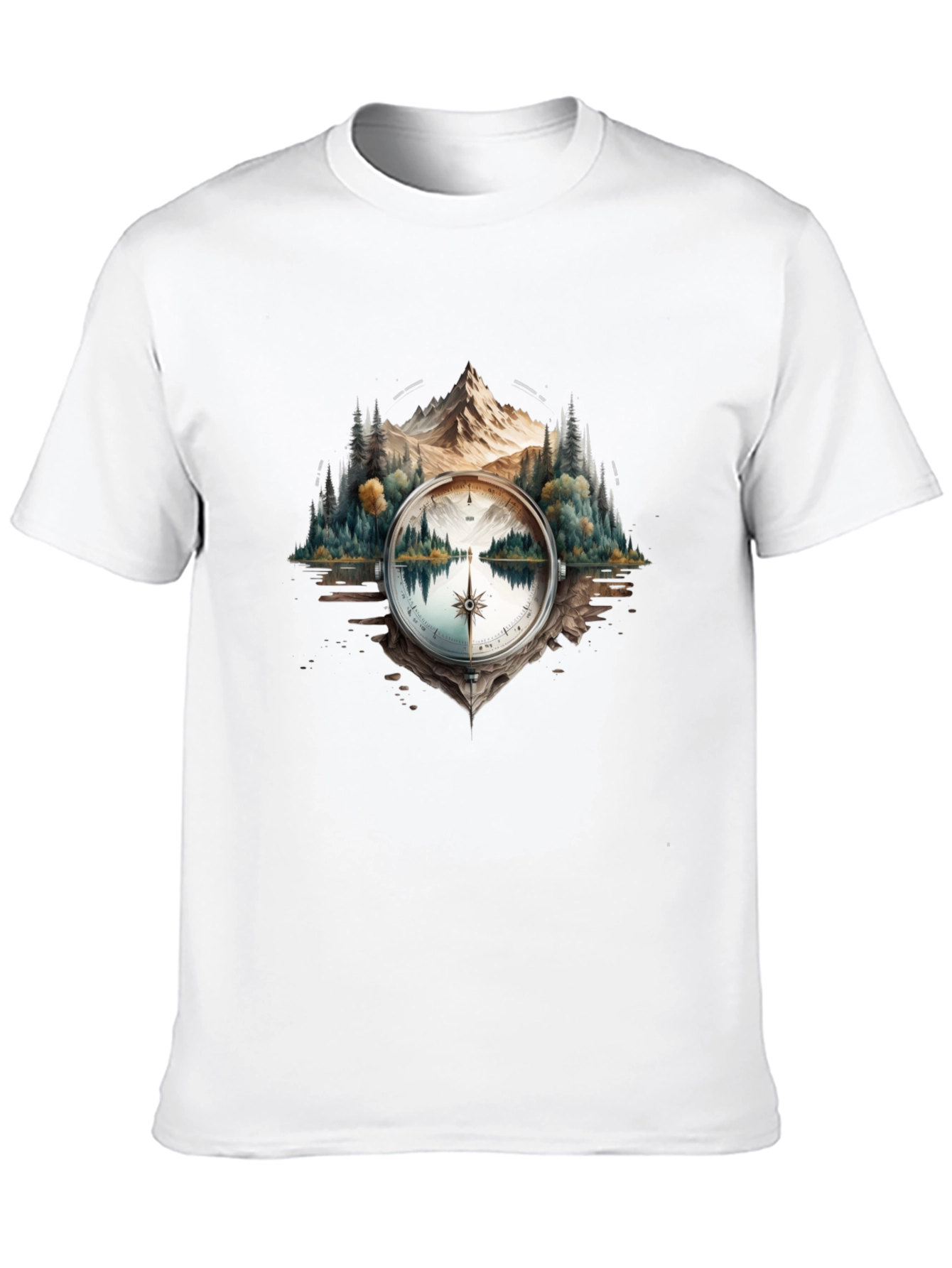 Compass Mountain T-Shirt - Nature Inspired