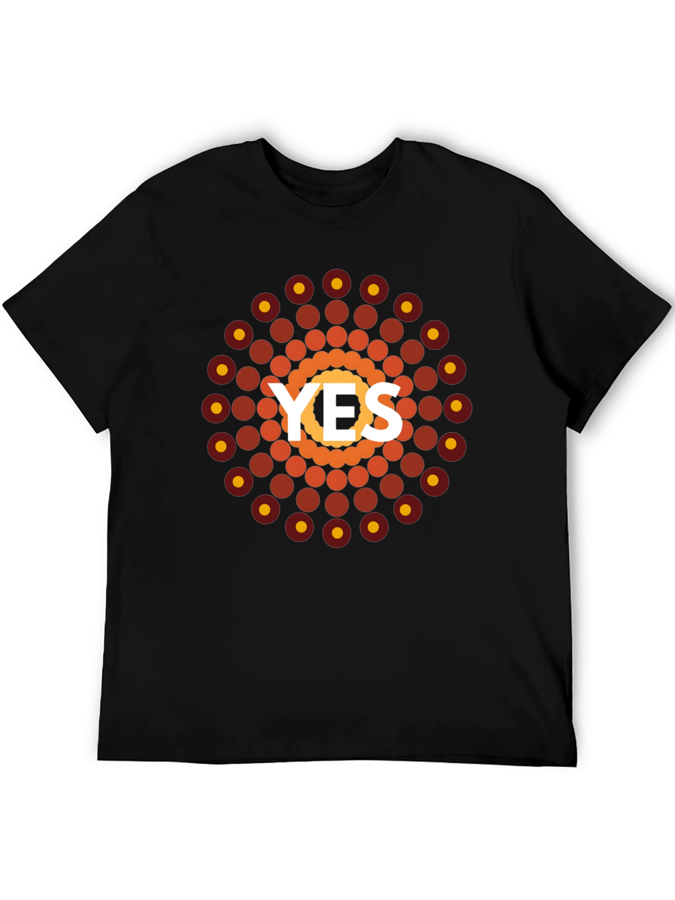Geometric YES Graphic Tee - Black