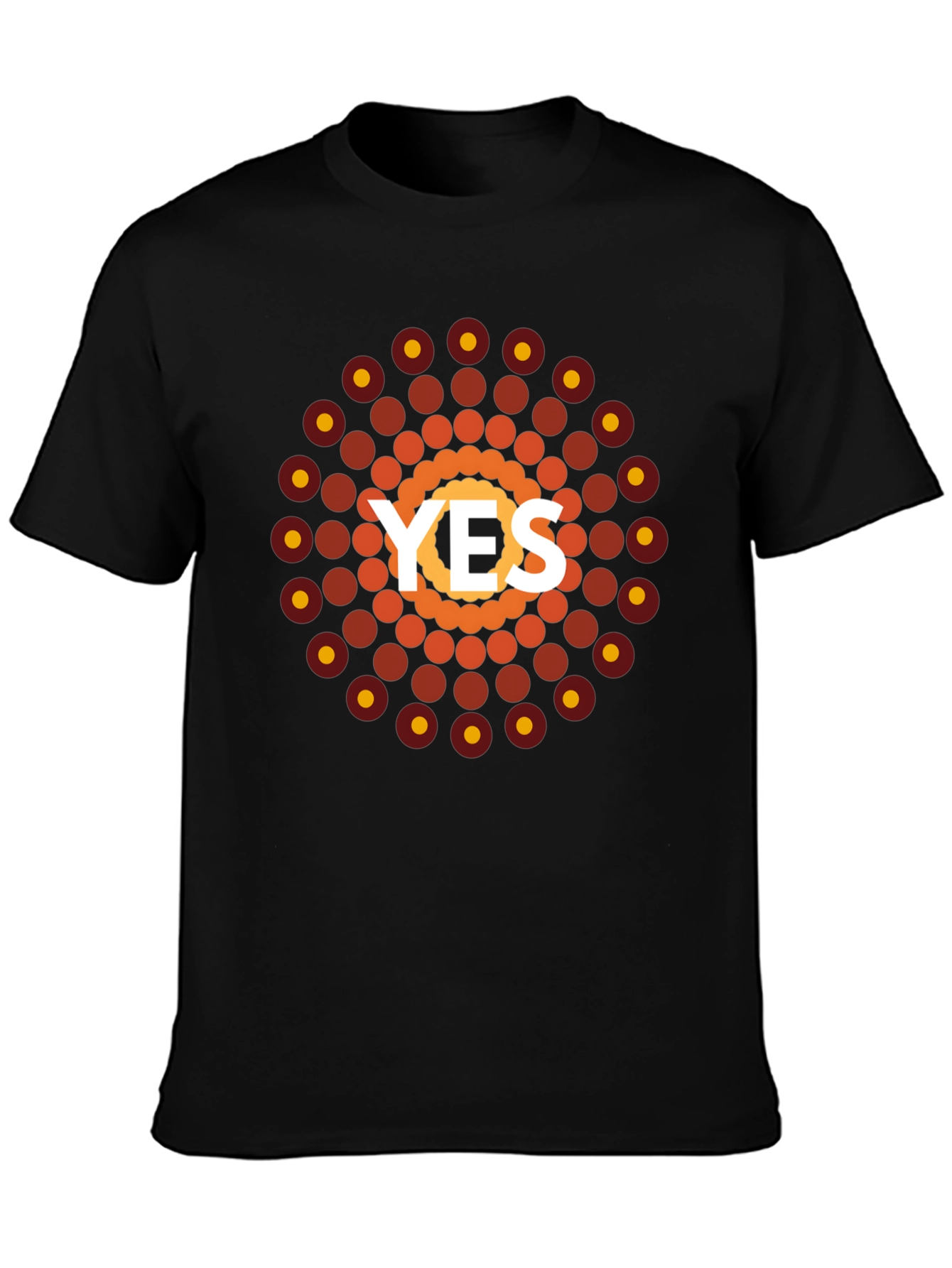 Geometric YES Graphic Tee - Black
