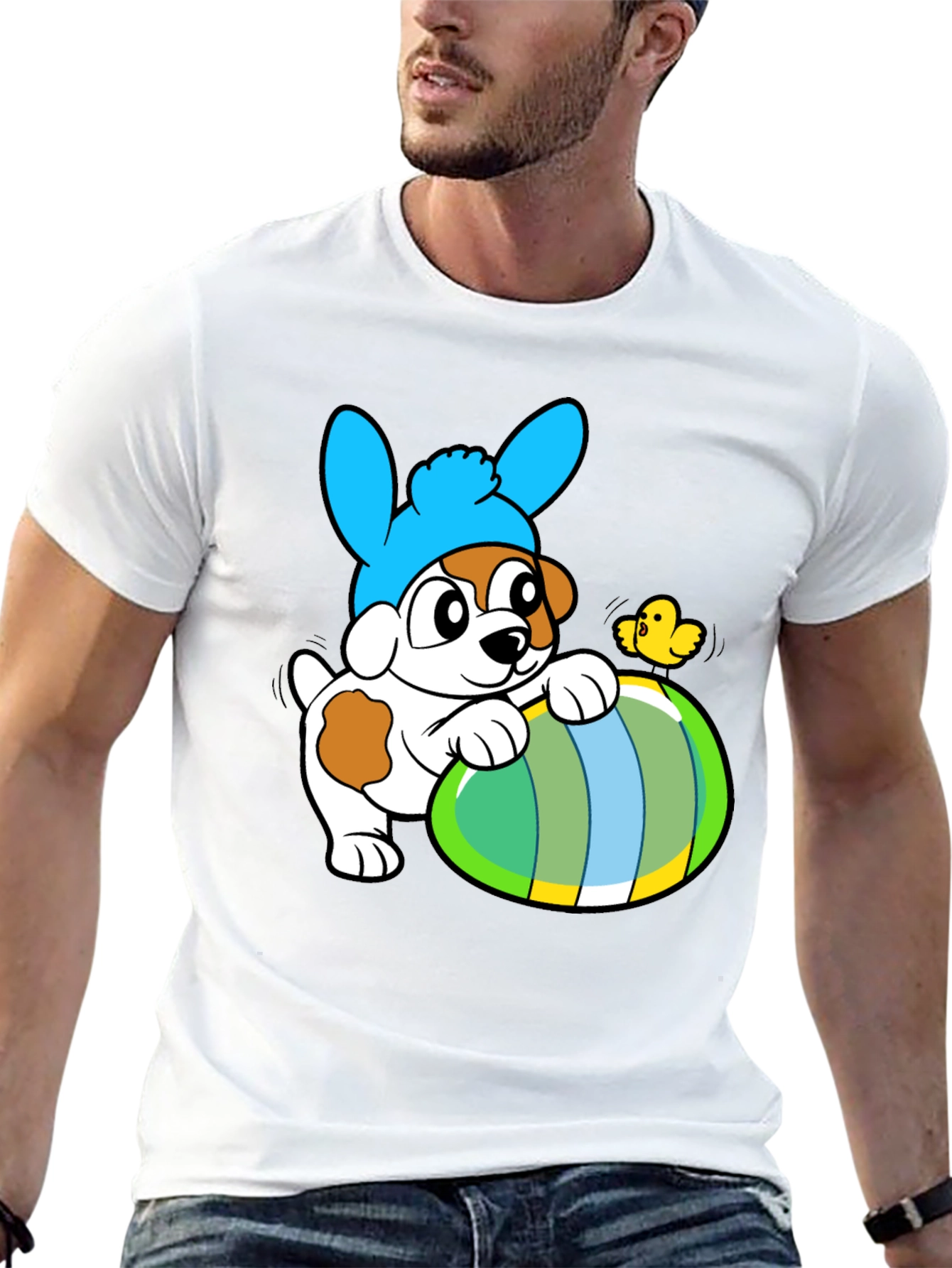 Easter Puppy T-Shirt - Cute Dog in Bunny Hat