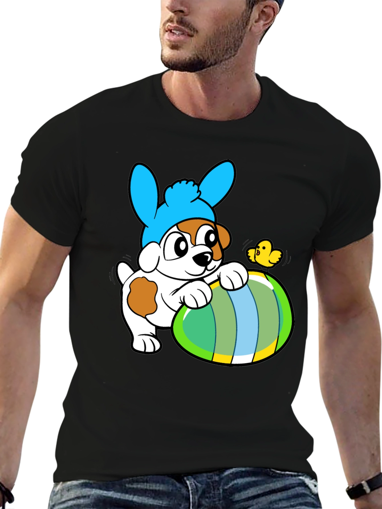 Easter Puppy T-Shirt - Cute Dog in Bunny Hat