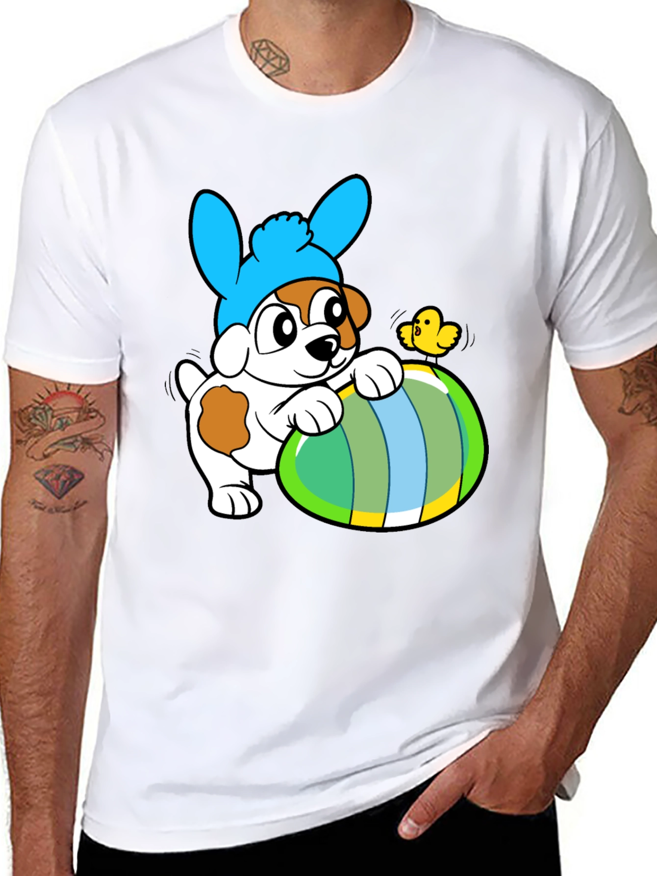 Easter Puppy T-Shirt - Cute Dog in Bunny Hat