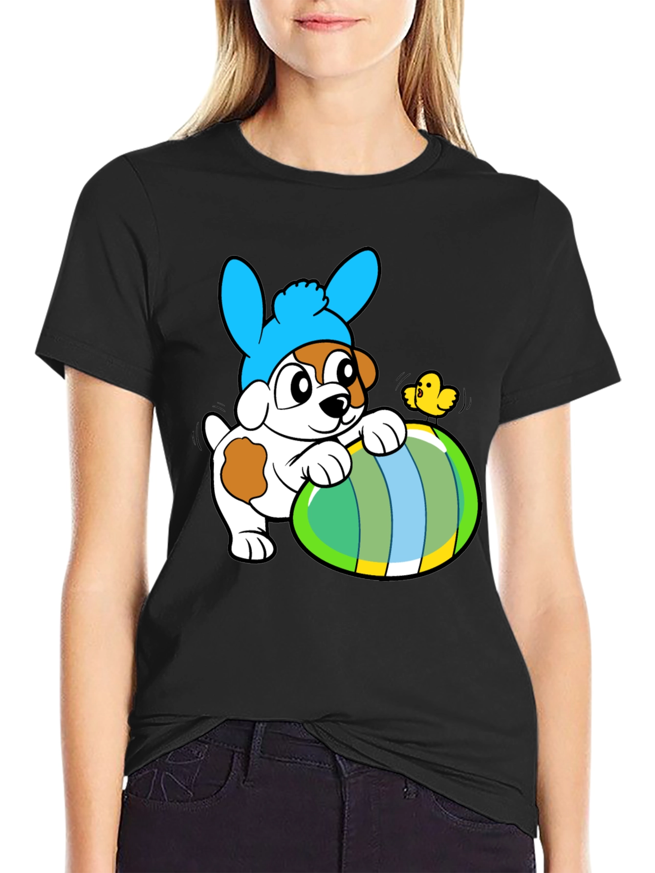 Easter Puppy T-Shirt - Cute Dog in Bunny Hat