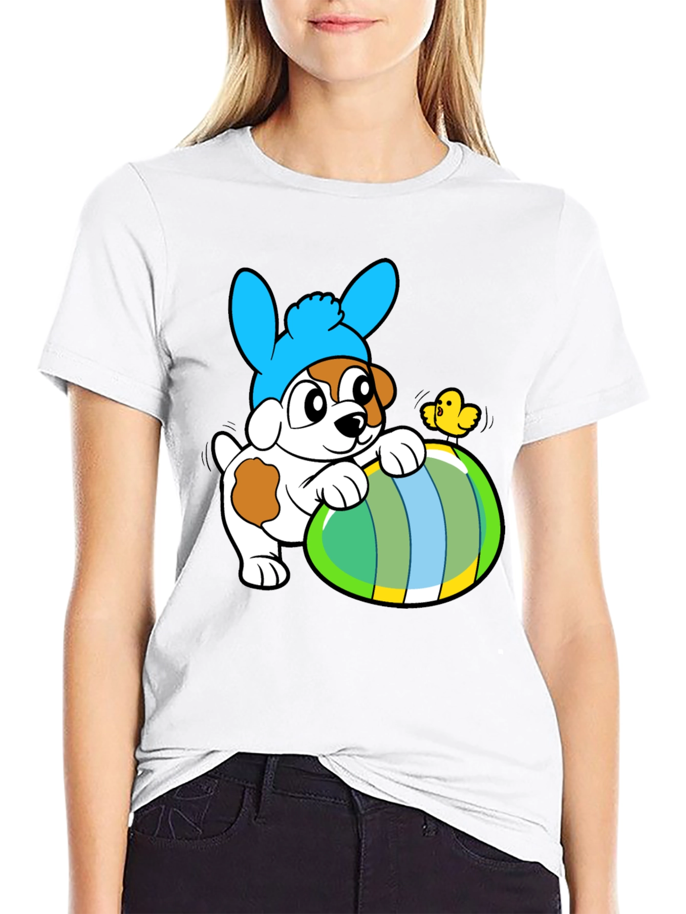Easter Puppy T-Shirt - Cute Dog in Bunny Hat