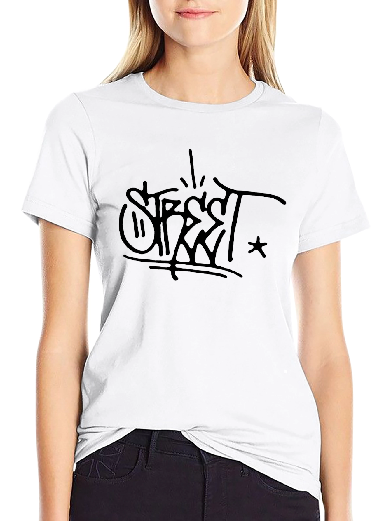 Street Style Black Graphic Tee