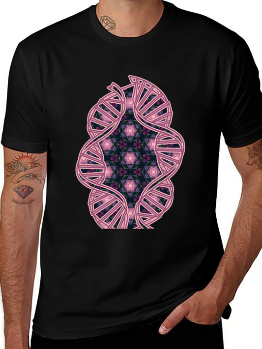 DNA Floral Graphic Black T-Shirt