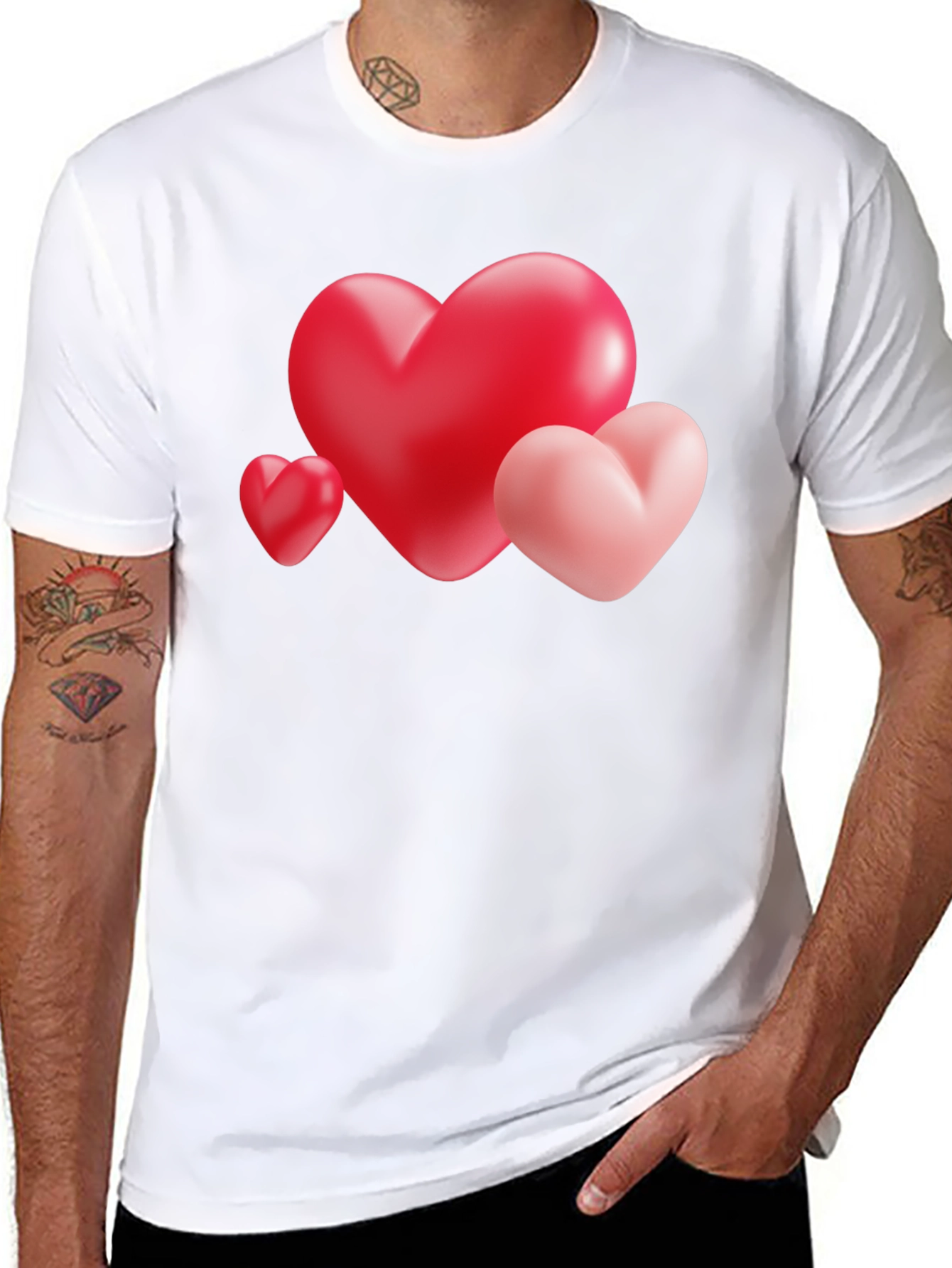 Heart Trio Graphic Tee - Valentines Day Shirt