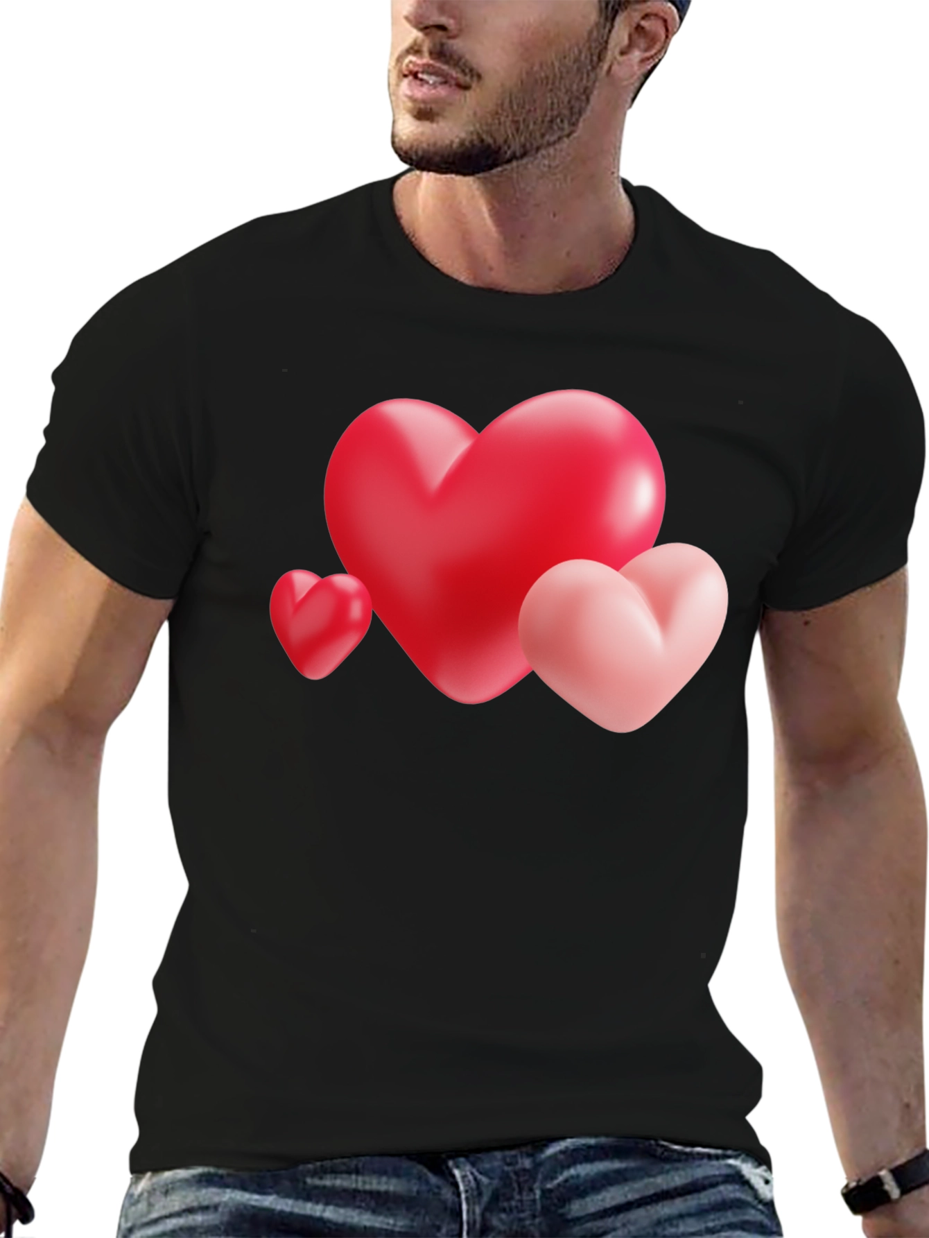 Heart Trio Graphic Tee - Valentines Day Shirt