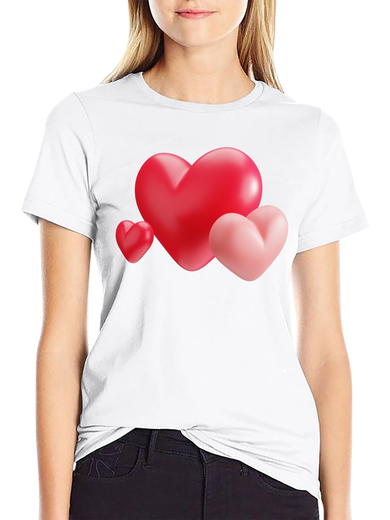 Heart Trio Graphic Tee - Valentines Day Shirt