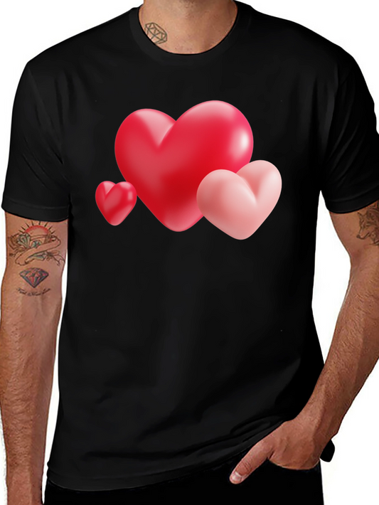 Heart Trio Graphic Tee - Valentines Day Shirt