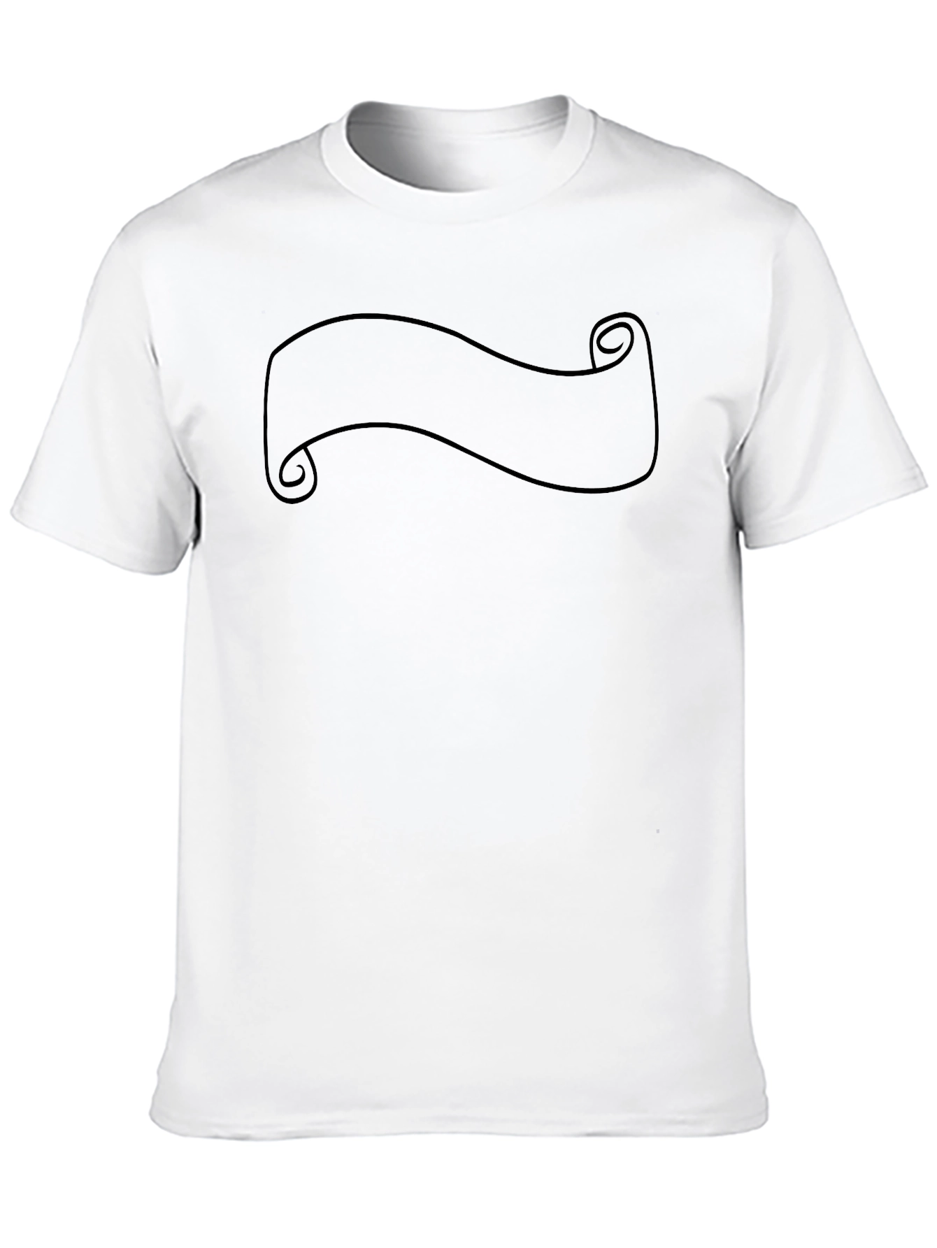 Mens Black Graphic Tee with Scroll Design