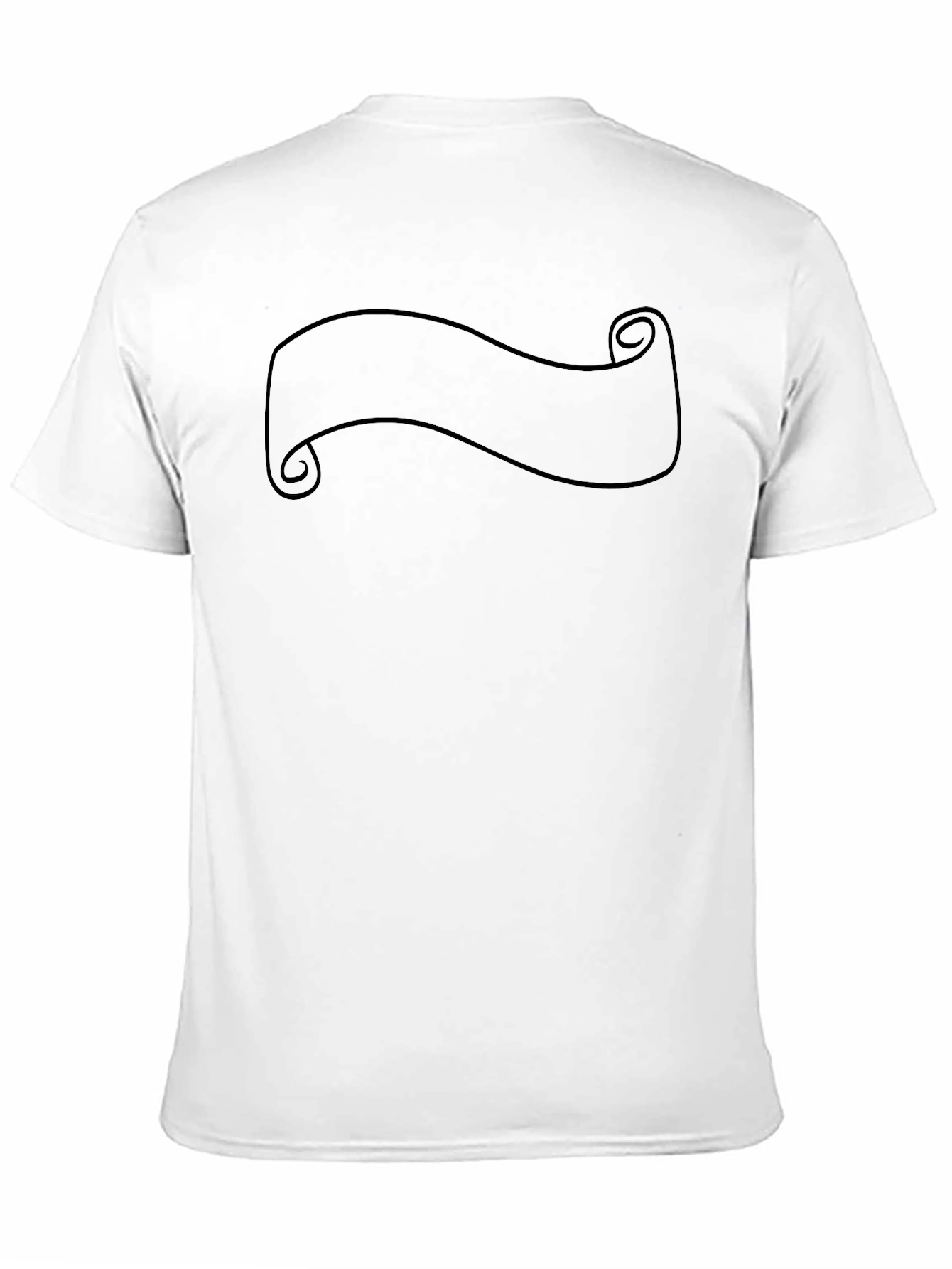 Mens Black Graphic Tee with Scroll Design