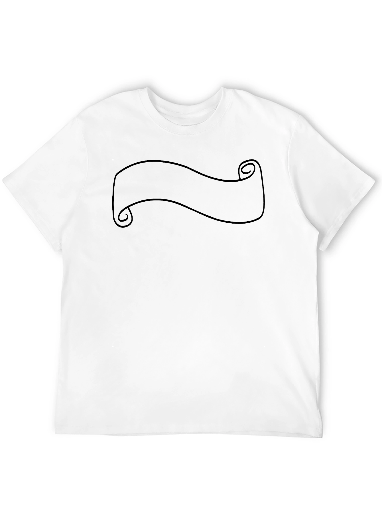 Mens Black Graphic Tee with Scroll Design