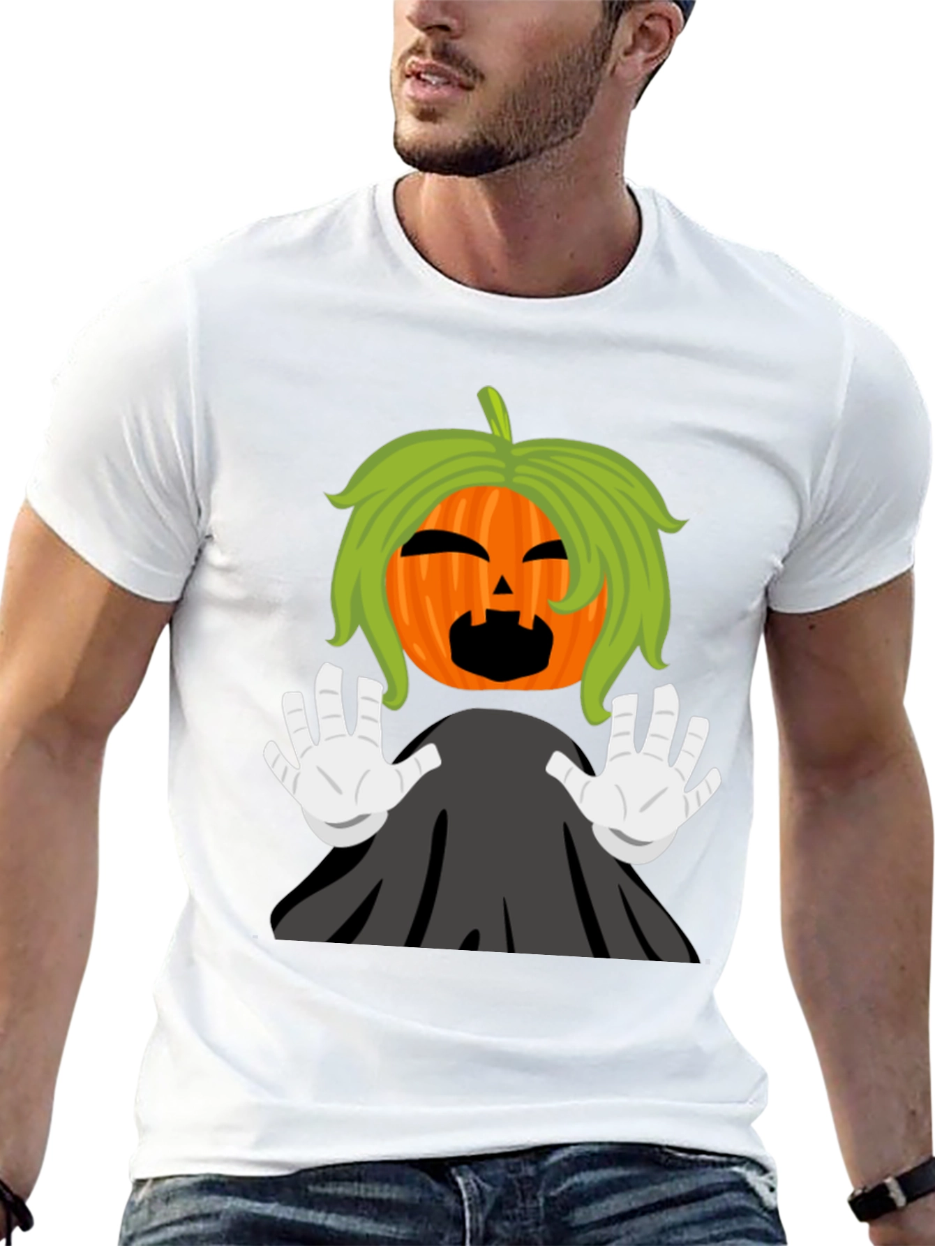 Halloween Pumpkin Ghost Graphic T-Shirt