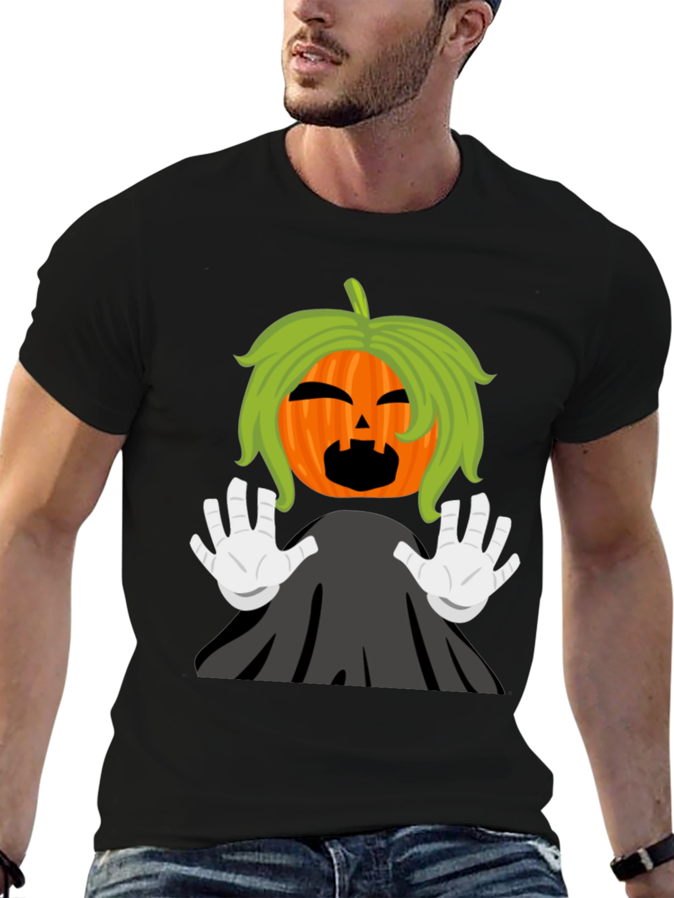 Halloween Pumpkin Ghost Graphic T-Shirt