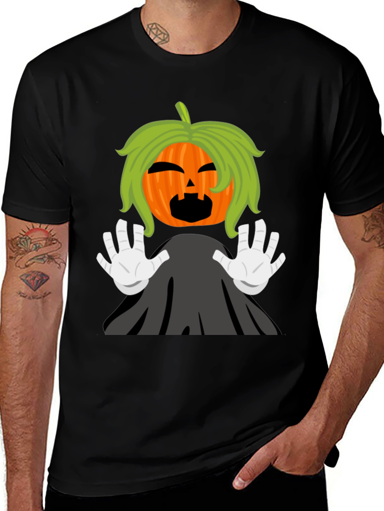 Halloween Pumpkin Ghost Graphic T-Shirt