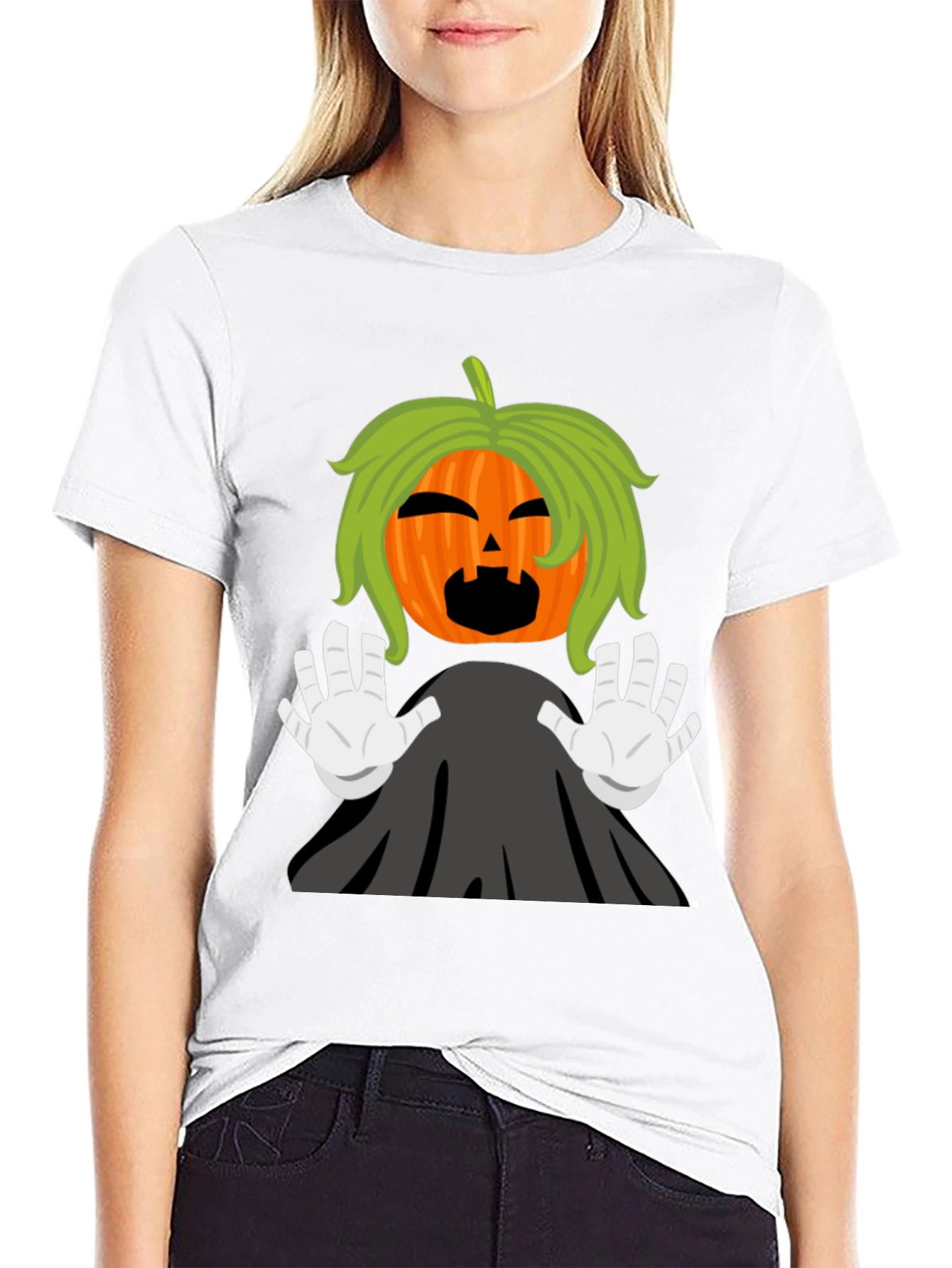 Halloween Pumpkin Ghost Graphic T-Shirt