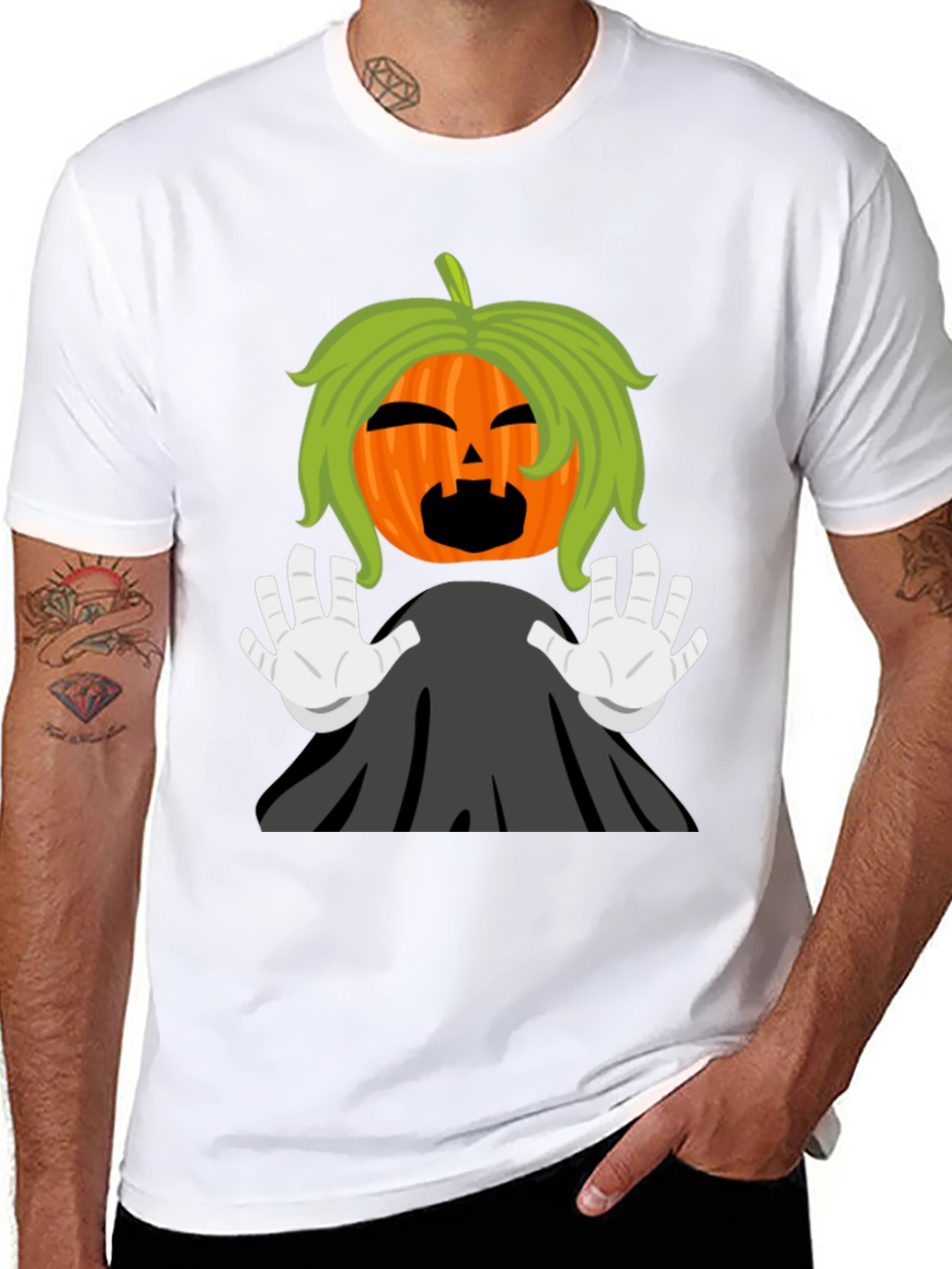 Halloween Pumpkin Ghost Graphic T-Shirt