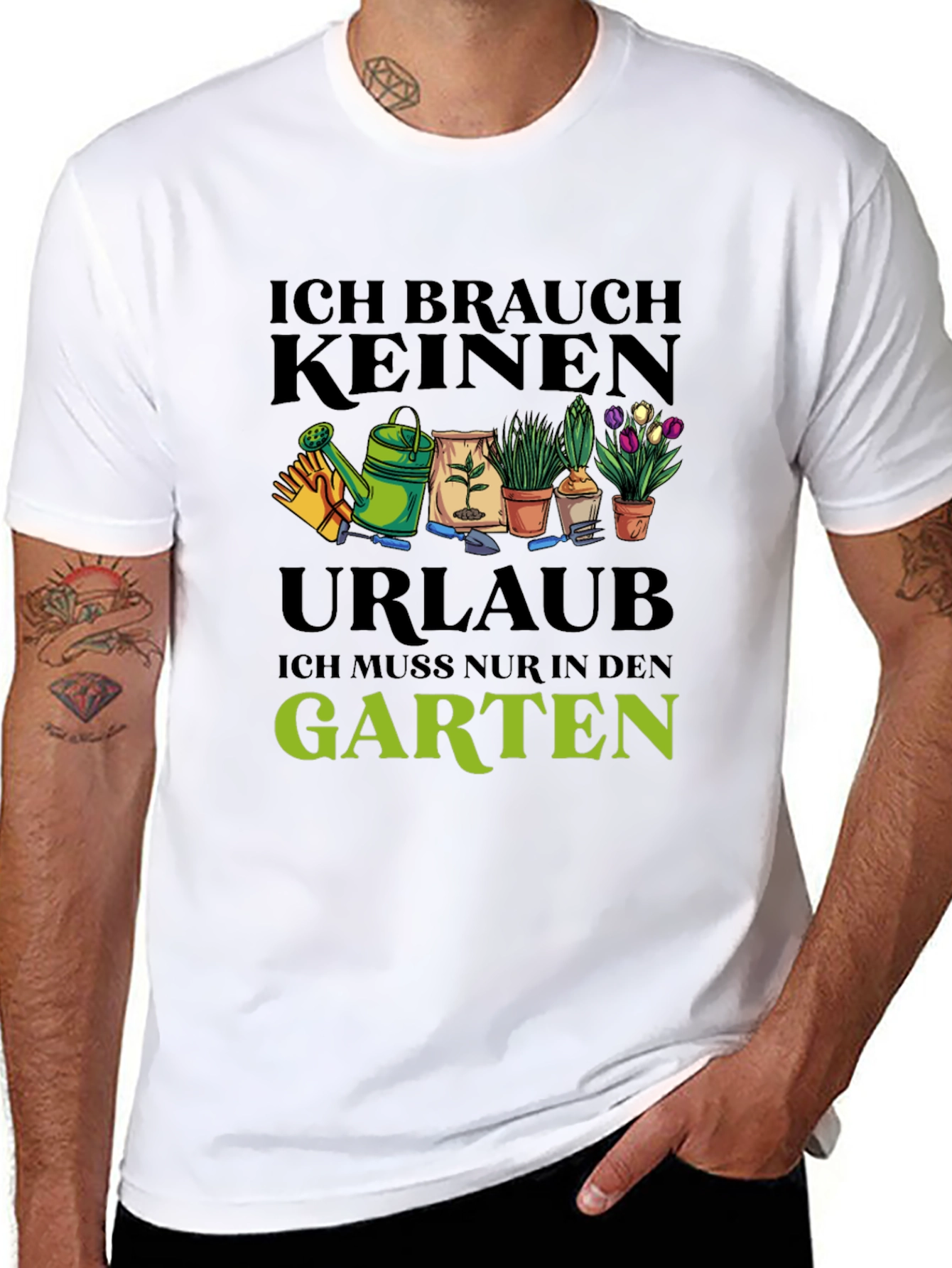 Gardeners Delight: I Need No Vacation Black T-Shirt
