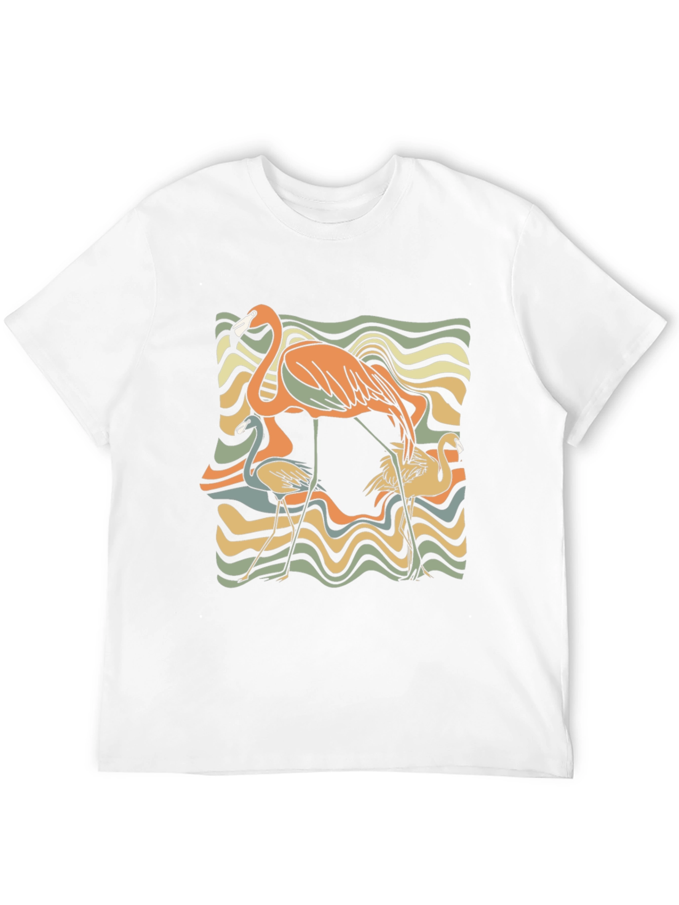Retro Flamingo Graphic Tee - Black