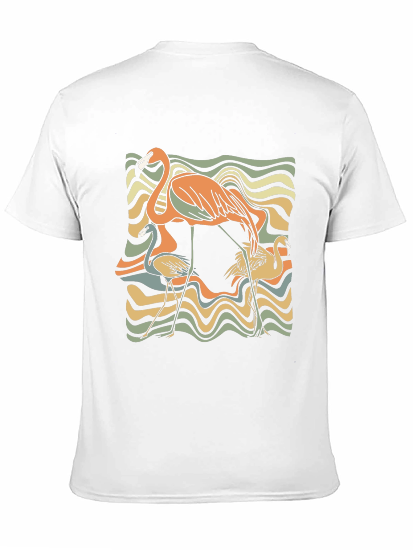 Retro Flamingo Graphic Tee - Black