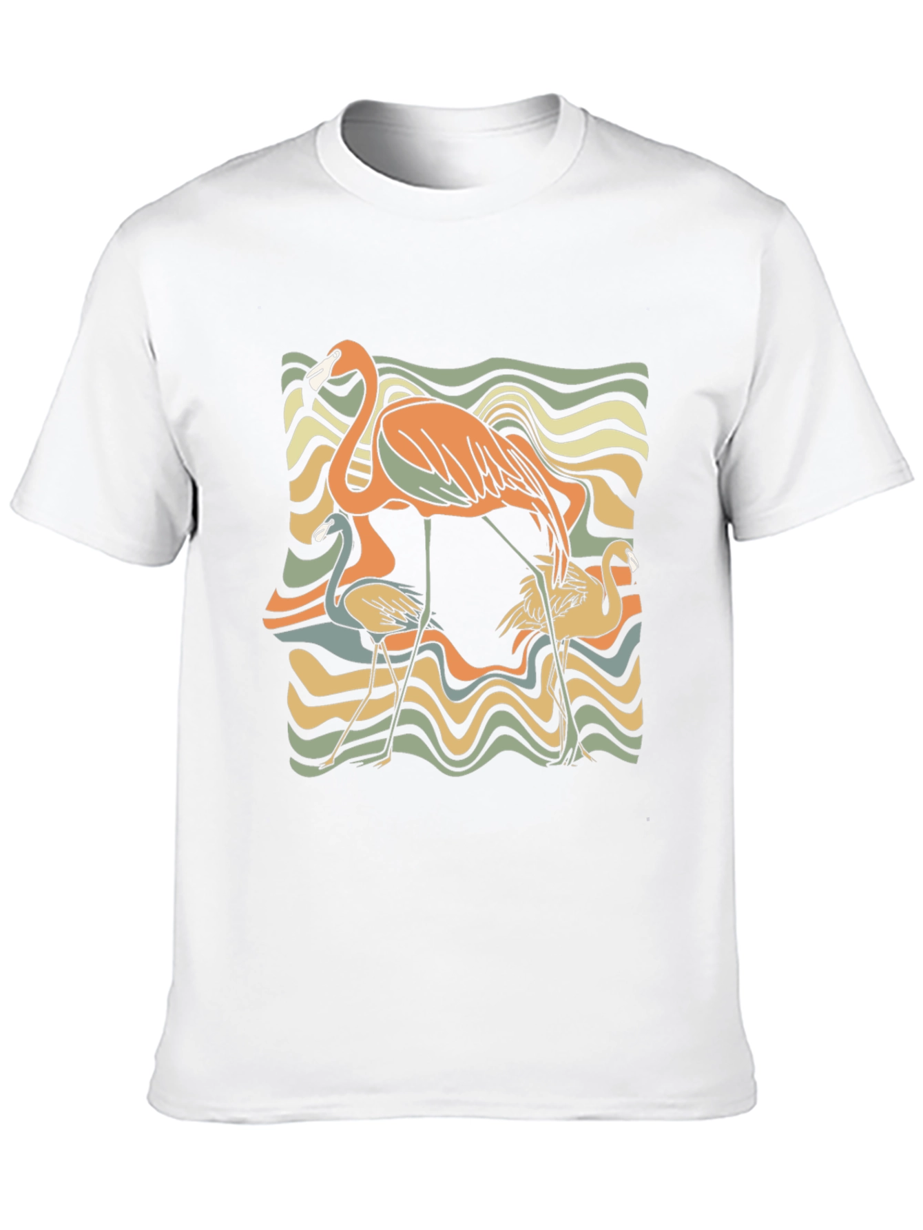 Retro Flamingo Graphic Tee - Black