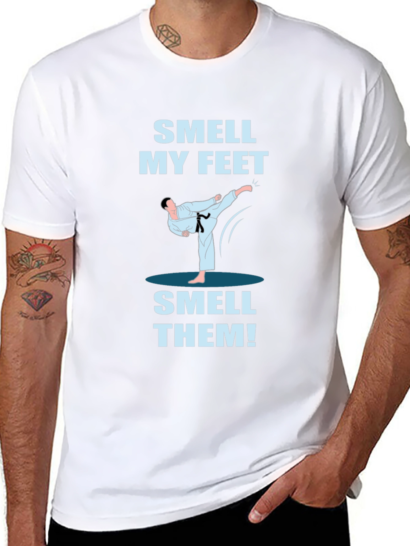Smell My Feet T-Shirt - Karate Kick Funny Tee